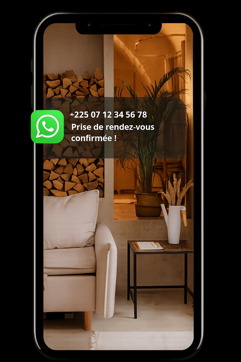 Notification WhatsApp Zuri : prise de rendez-vous confirmée